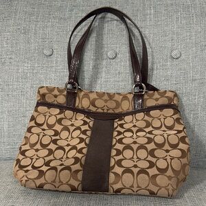 Coach Brown Signature Tote Bag